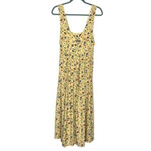 Express Womens VTG Maxi Dress S Yellow Floral Cottagecore Dainty Country Prairie